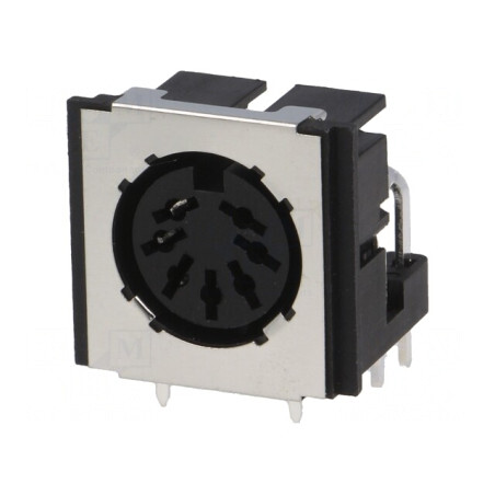 Soclu DIN mamă ecranat 7 pini 270° unghi 90° THT | Electronic-mag.ro | Componente Electronice