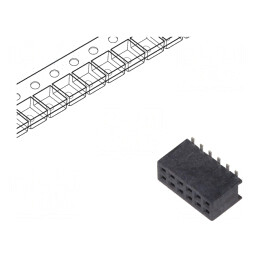 Soclu pini Minitek127 mamă 12 pini 1,27mm vertical | Electronic-mag.ro | Componente Electronice