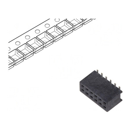 Soclu pini Minitek127 mamă 12 pini 1,27mm vertical | Electronic-mag.ro | Componente Electronice