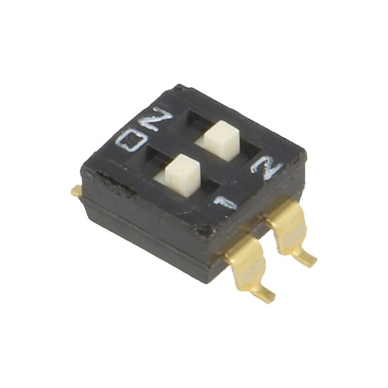 Comutator DIP-SWITCH 2 Secțiuni ON-OFF 0.025A 24VDC | Electronic-mag.ro | Componente Electronice