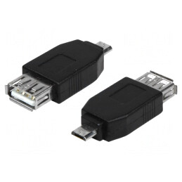 Adaptor USB 2.0 A la Micro B Negru | Electronic-mag.ro | Componente Electronice