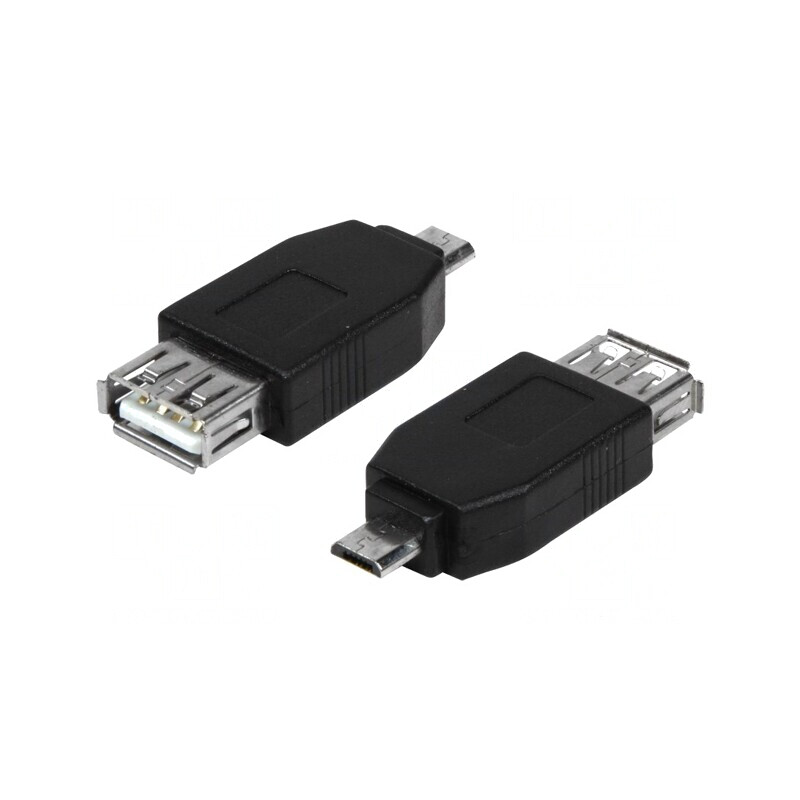 Adaptor USB 2.0 A la Micro B Negru | Electronic-mag.ro | Componente Electronice