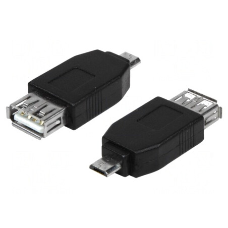 Adaptor USB 2.0 A la Micro B Negru | Electronic-mag.ro | Componente Electronice