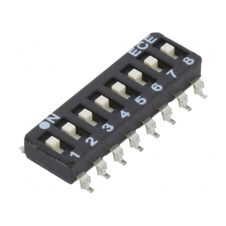 Comutator DIP-SWITCH 8 Secțiuni OFF-ON 24VDC | Electronic-mag.ro | Componente Electronice