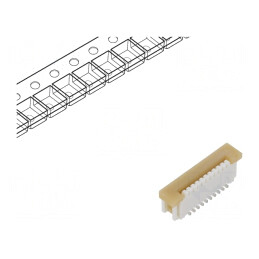 Conector FFC/FPC Vertical 10PIN ZIF SMT 125V 1A | Electronic-mag.ro | Componente Electronice