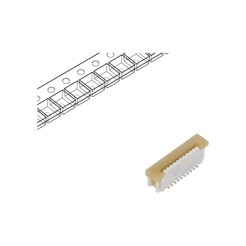 Conector FFC/FPC Vertical 10PIN ZIF SMT 125V 1A | Electronic-mag.ro | Componente Electronice