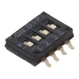 Comutator DIP-SWITCH 4 secțiuni ON-OFF SMT 0,1A 50VDC | Electronic-mag.ro | Componente Electronice