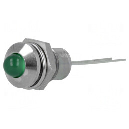 Lampă LED verde convex PCB 8,2mm IP40 | Electronic-mag.ro | Componente Electronice