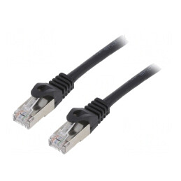 Patch Cord Ethernet F/UTP Cat6 1m Negru RJ45 | Electronic-mag.ro | Componente Electronice