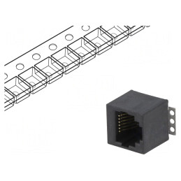 Soclu RJ12 6P6C SMT Verticale Cat 5 | Electronic-mag.ro | Componente Electronice