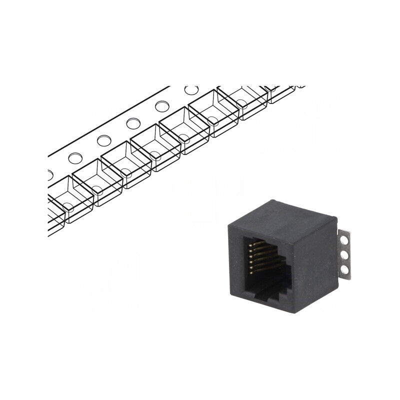 Soclu RJ12 6P6C SMT Verticale Cat 5 | Electronic-mag.ro | Componente Electronice Soclu RJ12 6P6C SMT Verticale Cat 5 | Electronic-mag.ro | Componente Electronice
