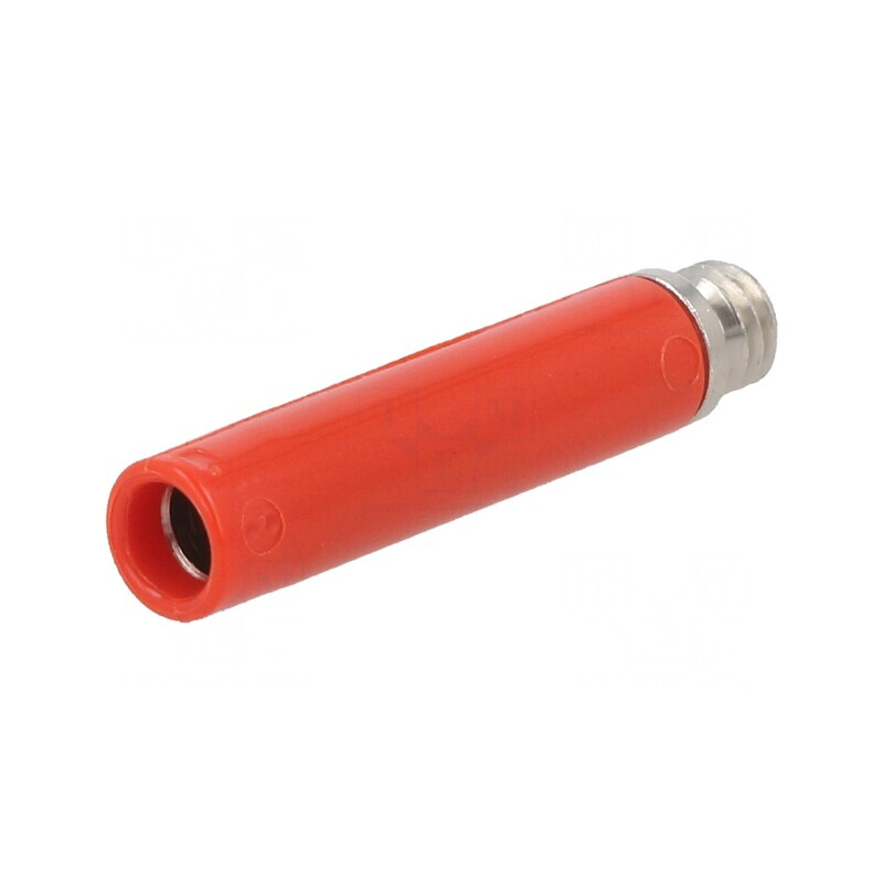 Soclu Banană 4mm 32A Roșu Nichelat cu Izolație | Electronic-mag.ro | Componente Electronice