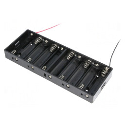 Suport de Baterii AA R6 cu 10 Cabluri Negru