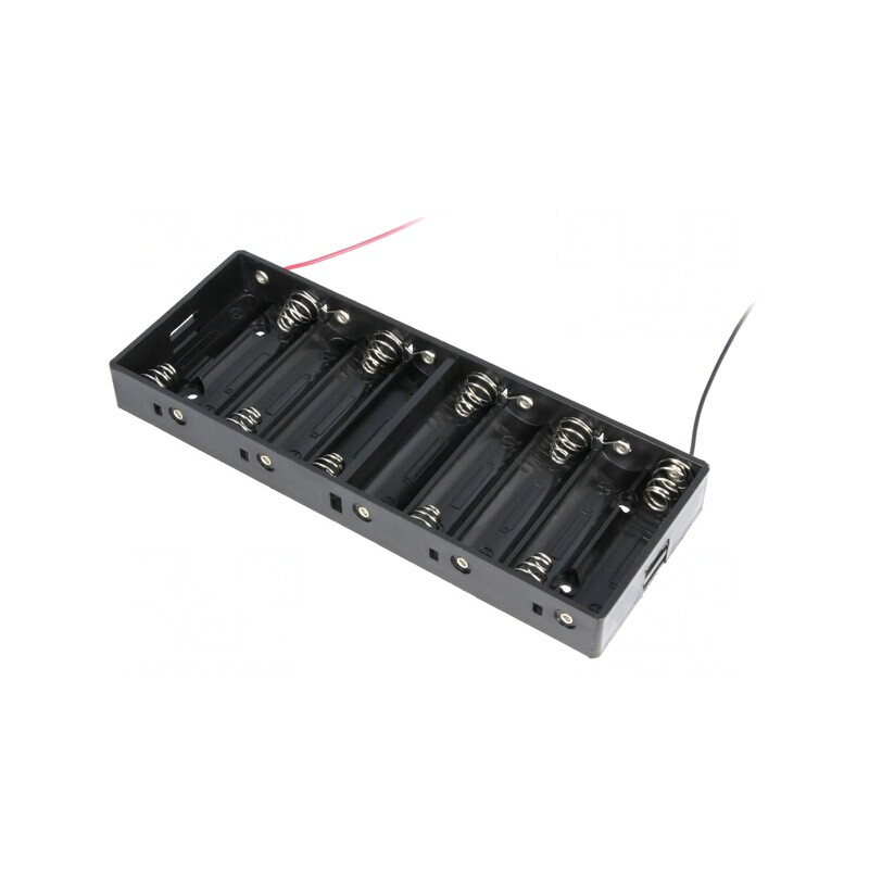 Suport de Baterii AA R6 cu 10 Cabluri Negru | Electronic-mag.ro | Componente Electronice