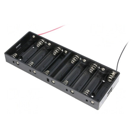 Suport de Baterii AA R6 cu 10 Cabluri Negru | Electronic-mag.ro | Componente Electronice