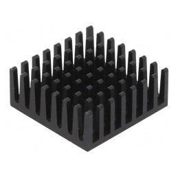 Radiator extrudat cu aripioare BGA negru 27,9x27,9 mm | Electronic-mag.ro | Componente Electronice