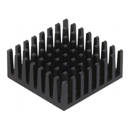 Radiator extrudat cu aripioare BGA negru 27,9x27,9 mm | Electronic-mag.ro | Componente Electronice