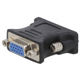 Convertor D-Sub 15pin HD la DVI-I 24+5 Negru | Electronic-mag.ro | Componente Electronice