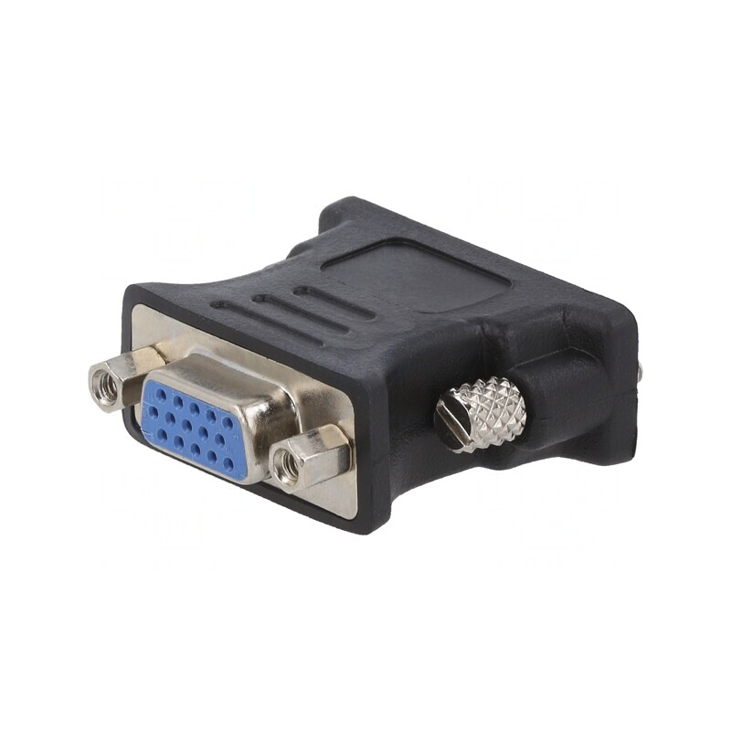 Convertor D-Sub 15pin HD la DVI-I 24+5 Negru | Electronic-mag.ro | Componente Electronice