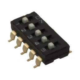 Comutator DIP-SWITCH 5 Secțiuni ON-OFF 0,025A 24VDC | Electronic-mag.ro | Componente Electronice
