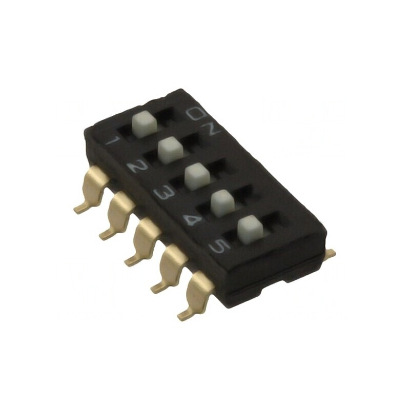 Comutator DIP-SWITCH 5 Secțiuni ON-OFF 0,025A 24VDC | Electronic-mag.ro | Componente Electronice