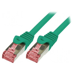Cablu Patch S/FTP Cat6 Verde 0.25m LSZH 27AWG | Electronic-mag.ro | Componente Electronice