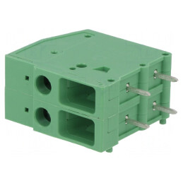 Regletă de conexiuni PCB 90° 7,62mm 2 piste 4mm2 | Electronic-mag.ro | Componente Electronice