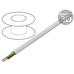 Cablu Electric Rotund 3G1mm² PVC Alb 300/500V | Electronic-mag.ro | Componente Electronice