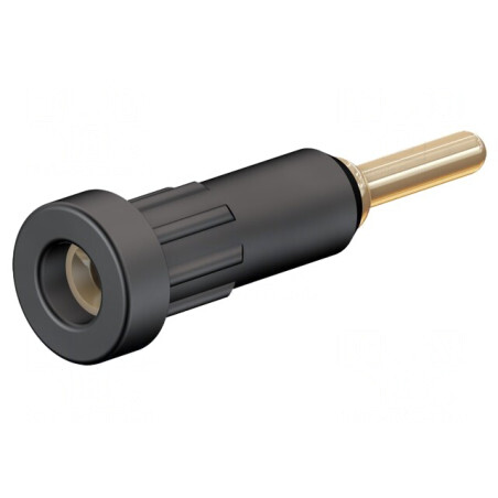 Soclu Banană 2mm 10A Aurit Negru | Electronic-mag.ro | Componente Electronice