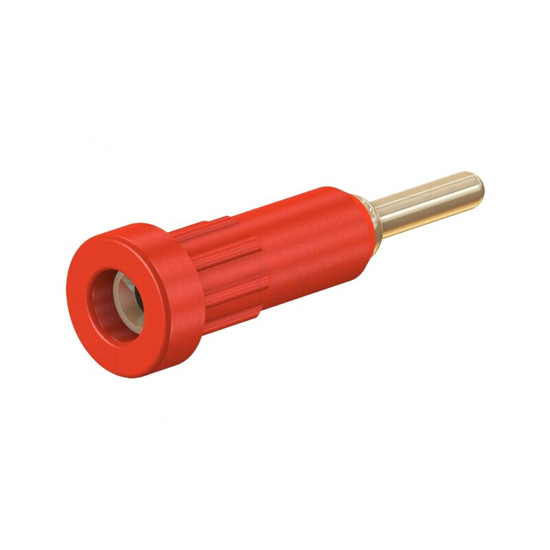 Soclu Banană 2mm 10A Aurit Roșu 24.5mm | Electronic-mag.ro | Componente Electronice