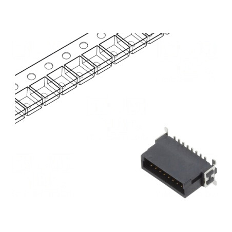 Conector PCB-PCB tată 16 pini 1,27mm termoplast | Electronic-mag.ro | Componente Electronice