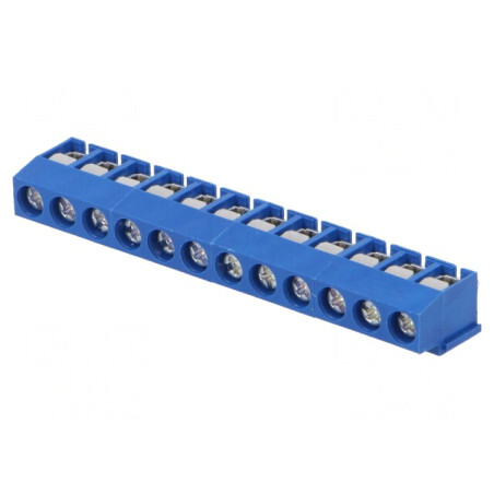 Regletă de Conexiuni PCB în Unghi 90° 5mm 12 Piste 2,5mm² | Electronic-mag.ro | Componente Electronice