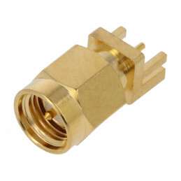 Conector SMA Tată Drept PCB PTFE Aurit