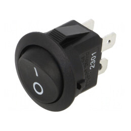 Rocker Switch DPST ON-OFF 10A 125VAC Black | Electronic-mag.ro | Componente Electronice