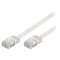 Patch cord U/UTP Cat5e alb 0,5m