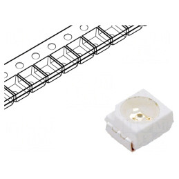 LED; SMD; 3528,PLCC2; verde; 180÷350mcd; 3,5x2,8x1,9mm; 120°; 20mA