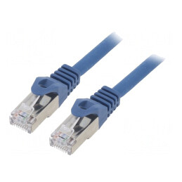 Patch cord rețea S/FTP Cat 6a albastru 0.25m | Electronic-mag.ro | Componente Electronice