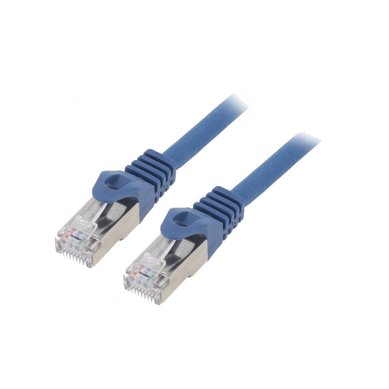 Patch cord rețea S/FTP Cat 6a albastru 0.25m | Electronic-mag.ro | Componente Electronice