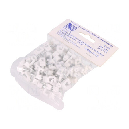 Suport Alb pentru Cablu Plat 2x1,5 | Electronic-mag.ro | Componente Electronice