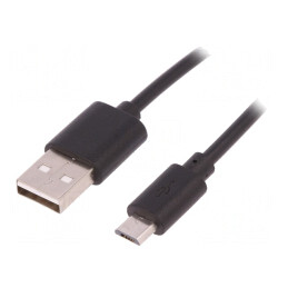 Cablu USB 2.0 A la Micro B 0,25m Negru | Electronic-mag.ro | Componente Electronice