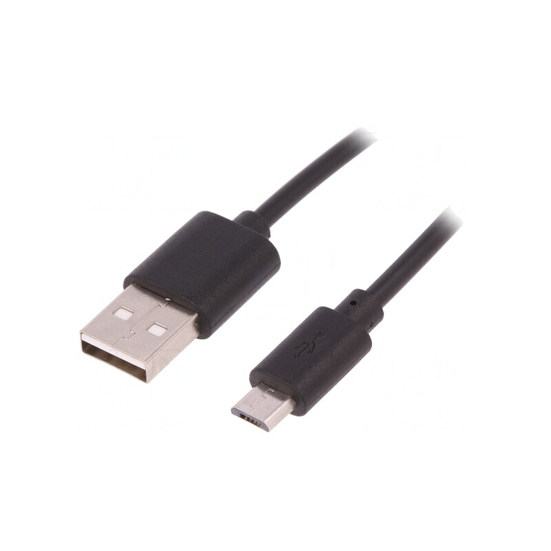 Cablu USB 2.0 A la Micro B 0,25m Negru | Electronic-mag.ro | Componente Electronice