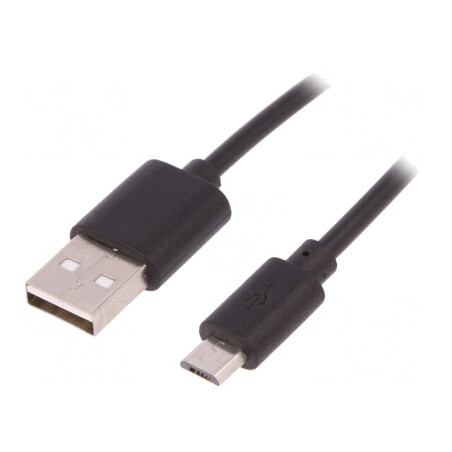 Cablu USB 2.0 A la Micro B 0,25m Negru | Electronic-mag.ro | Componente Electronice