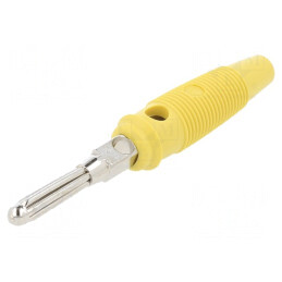Conector banană 4mm galben neizolat 16A 60VDC | Electronic-mag.ro | Componente Electronice
