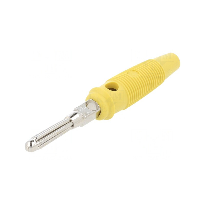 Conector banană 4mm galben neizolat 16A 60VDC | Electronic-mag.ro | Componente Electronice