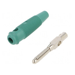 Mufă Banană 4mm Verde 16A 60VDC Neizolată | Electronic-mag.ro | Componente Electronice