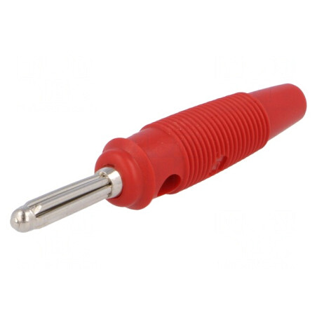 Mufă banană 4mm 30A 60VDC Roșie Nichelată pe Cablu | Electronic-mag.ro | Componente Electronice