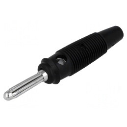 Mufă banană neagră 4mm 30A 60VDC nichelat | Electronic-mag.ro | Componente Electronice