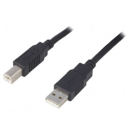 Cablu USB 2.0 A-B 0,5m Negru | Electronic-mag.ro | Componente Electronice