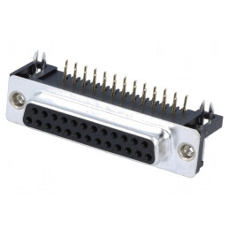 Soclu Mamă D-Sub 25 PIN 90° THT UNC 4-40 5A 20mΩ | Electronic-mag.ro | Componente Electronice