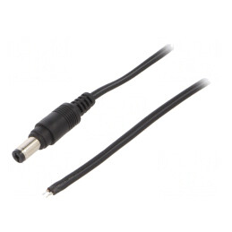 Cablu Alimentare DC 5,5/2,1 Negru 1,5m | Electronic-mag.ro | Componente Electronice